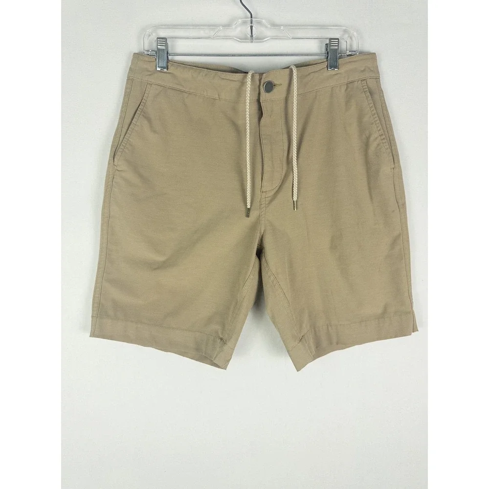 Faherty All Day Shorts Mens 33 Khaki Drawstring Stretch Coastal Resort